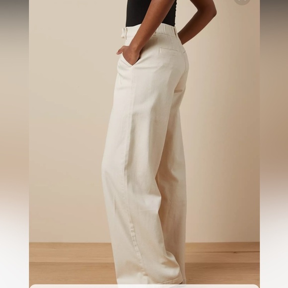 American Eagle Dreamy Drape Stretch Poppy Trouser. Ivory. Size 14 Short. - Picture 11 of 12